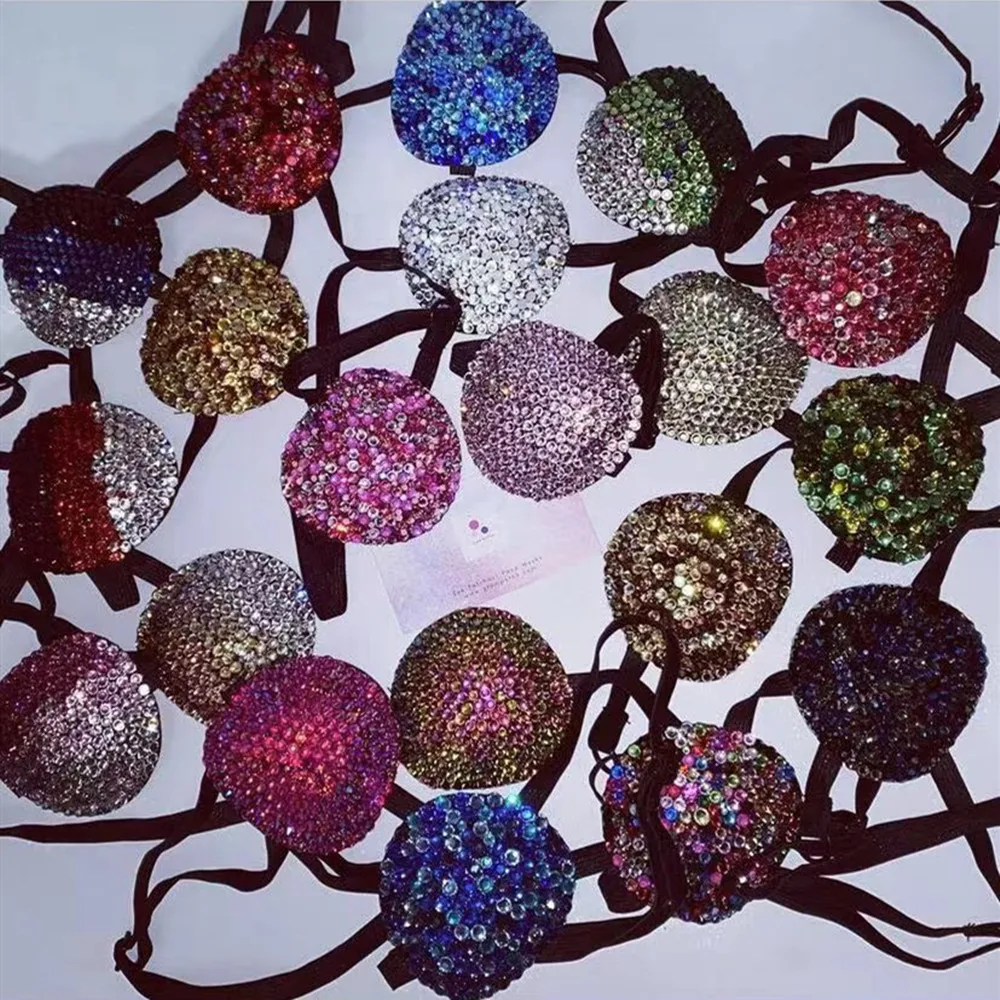

Bling Rhinestone Cover Up Single Eye Patches Christmas Decoration for Women Luxury Crystal Cosplay Eye Mask Blindfold Jewelry