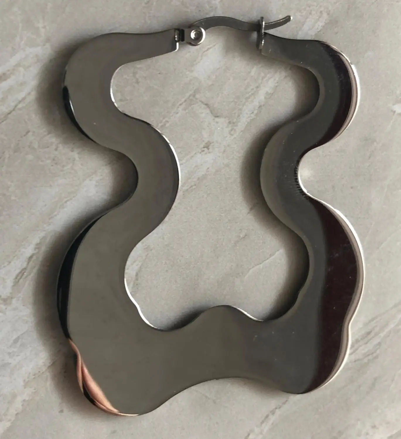 Медвежонок титановая сталь серьги из нержавеющей стали матовые блестящие полые