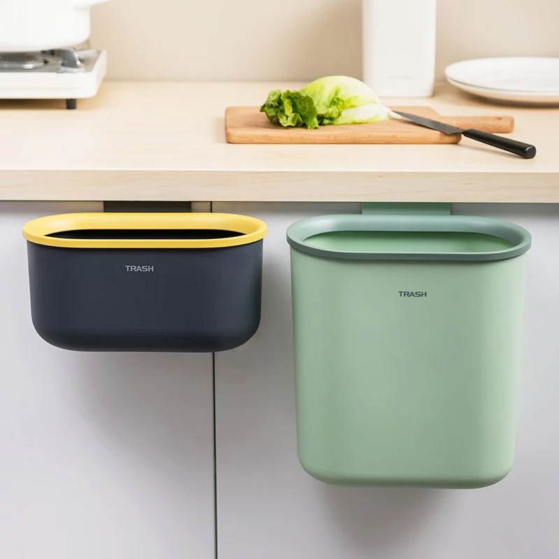 

Nordic Wall Mounted Waste Bin Kitchen Cabinet Door Hanging Trash Bin Home Garbage Basket Table Trash Can