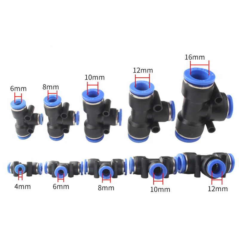 

Pneumatic quick connector quick insertion tube high pressure pipe reducing to connector reducing tee large head peg PW