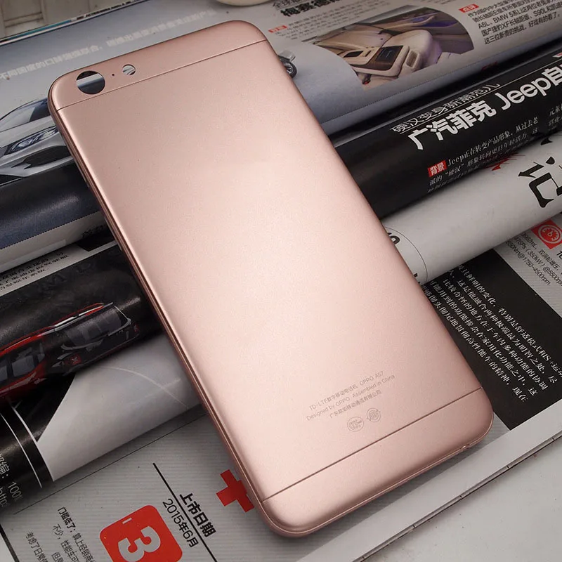 Крышка корпуса батареи для замены для oppo A57 Задняя крышка батареи передняя+ Корпус ЖК рамка пластина Замена для oppo A57+ t - Цвет: pink