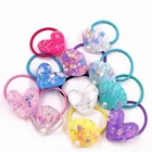 1 шт красочные любящее сердце в виде ракушки милые эластичные резинки для волос для маленьких девочек; Аксессуары для волос Резиновые Ленты Головные уборы для детей вечерние подарок