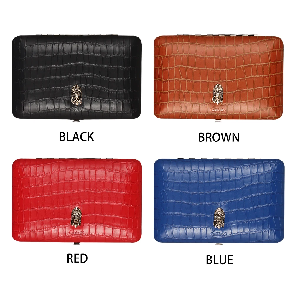 

LUBINSKI Travel Humidor Cedar Wood Leather Cigar Case Hand Bag Style Cigar Humidor Box