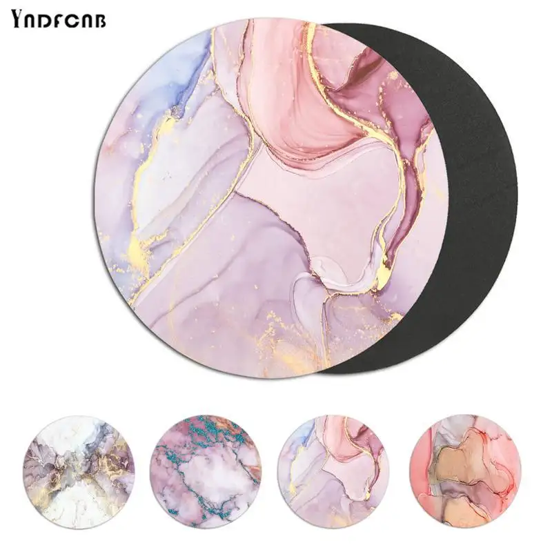 

Pink Golden Marble wallpaper Office Mice Gamer Soft Mouse Pad Anti-Slip Laptop PC Notebook 22x22cm Circular Mouse Mat