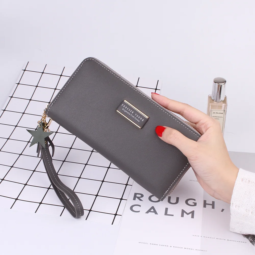 Женский кошелек с пятиконечной подвеской и кисточками длинный клатч Дамские