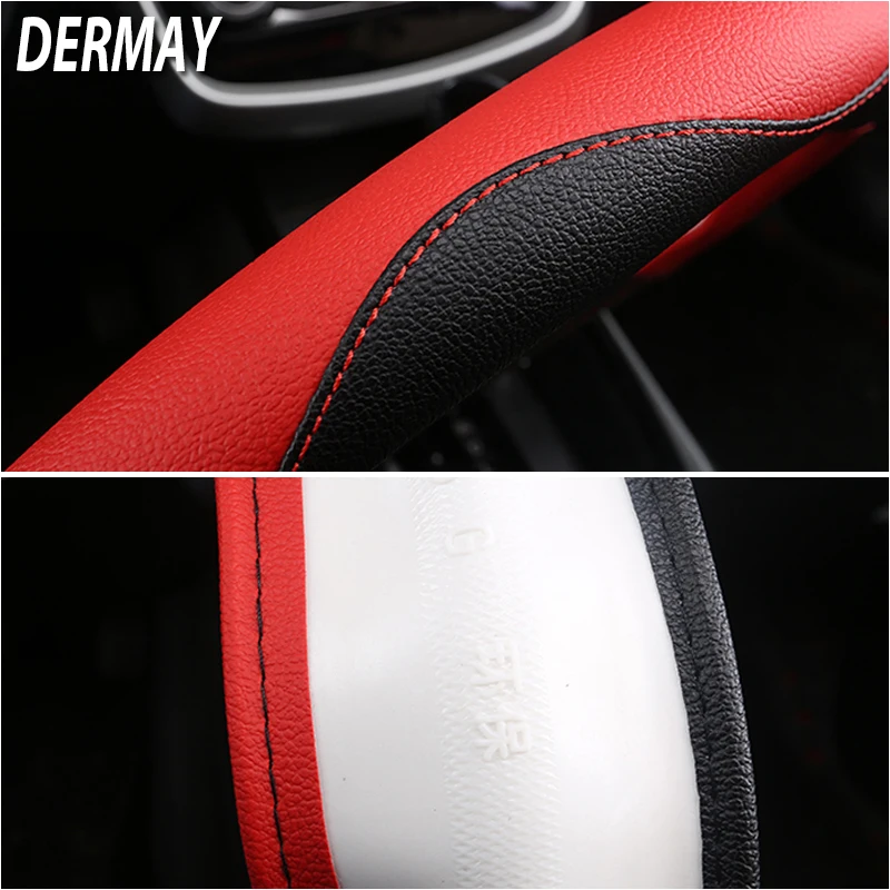 Чехол рулевого колеса автомобиля DERMAY для Nissan Versa Almera Primera Tiida Terrano Qashqai J10 350z патруль