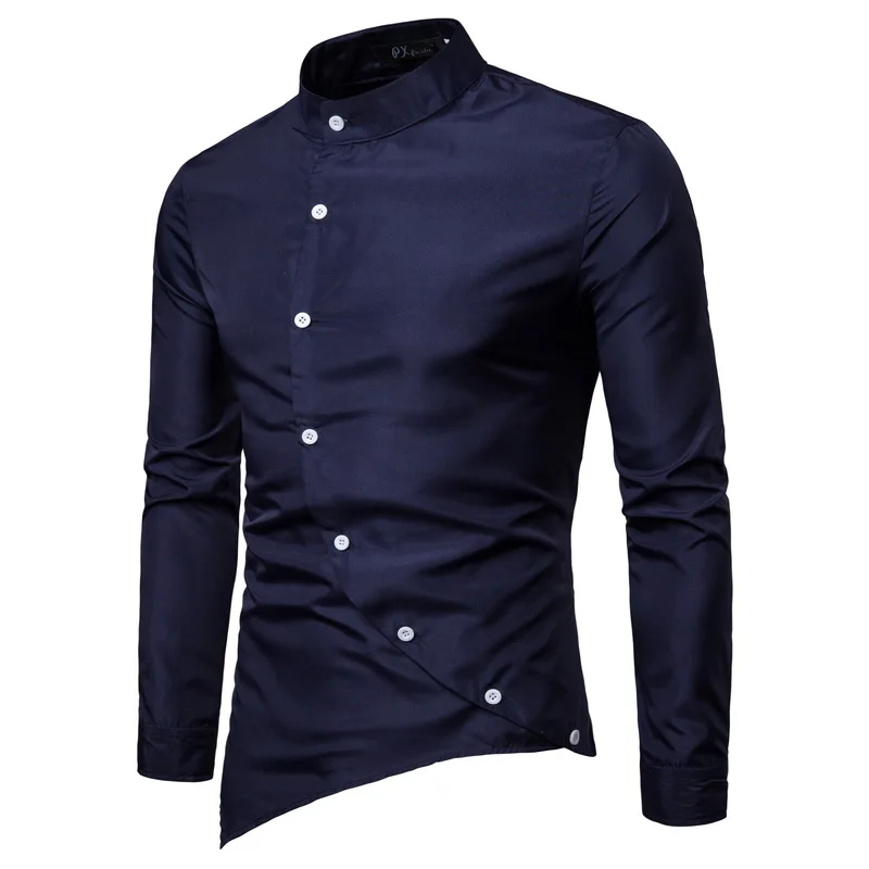 2020 New Single Breasted 100% Cotton Men's Shirt Business Casual Fashion Solid Color Corduroy Men Shirts Autumn Slim Shirt Men