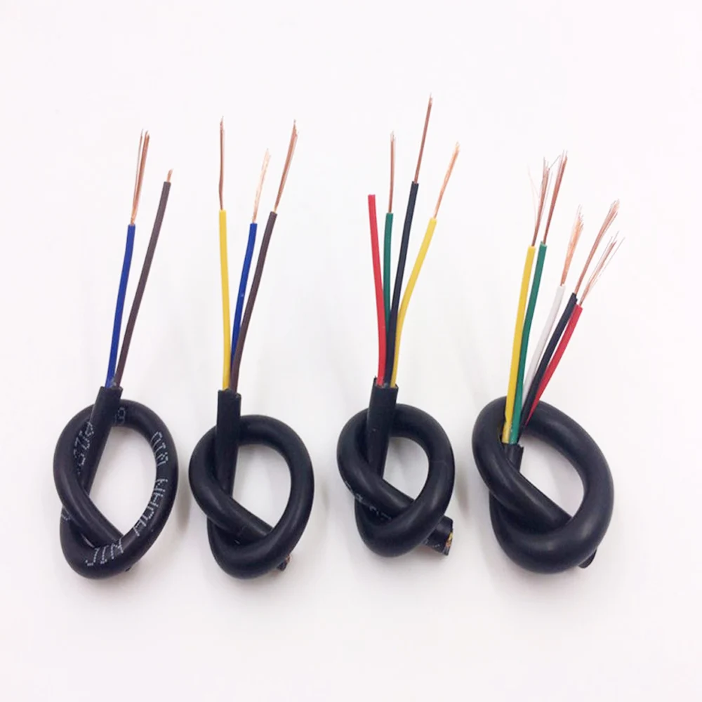 10 м RVV КАБЕЛЬ 22AWG 2Pin 3pin 4pin 5pin контроль сигнала удлинитель питания черный ПВХ