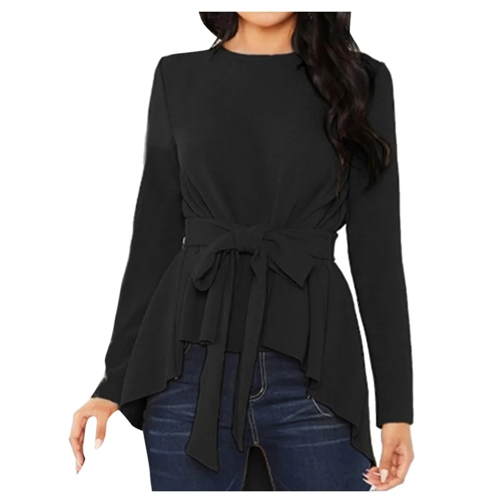 Модная женская повседневная одежда с длинным рукавом сплошные швы о образный