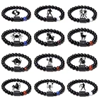 Браслеты 12 созвездий Парные браслеты, мужские, 8 мм, оникс, камень: агат бусин, браслет пулсера, рак, дева, женский, ювелирные изделия для дружбы