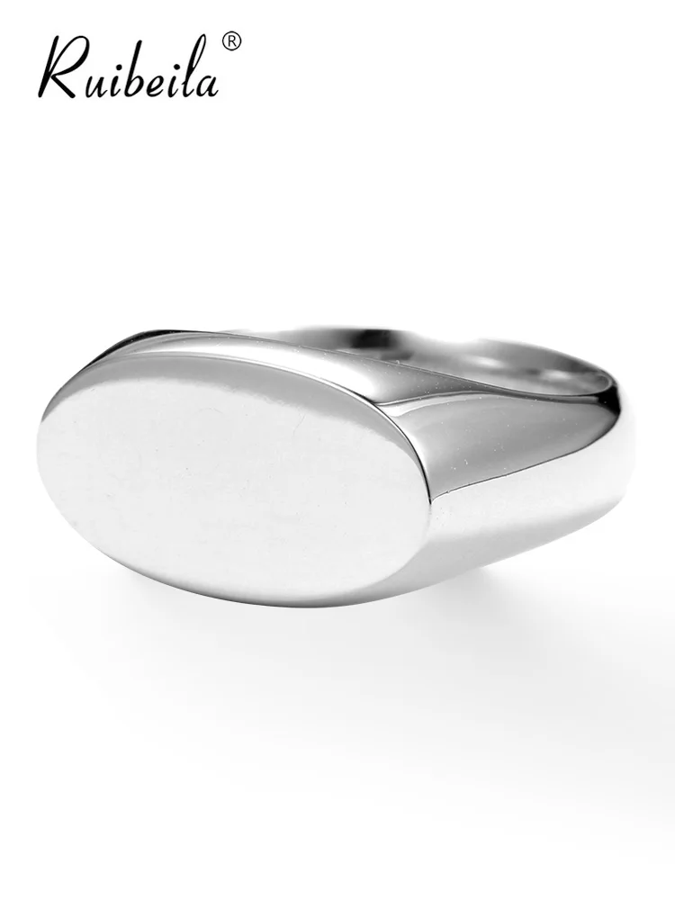 

Ruibeila Godfather Series Glossy Ring Men's 925 Silver Simple Simple Elegant round Ring Fashion