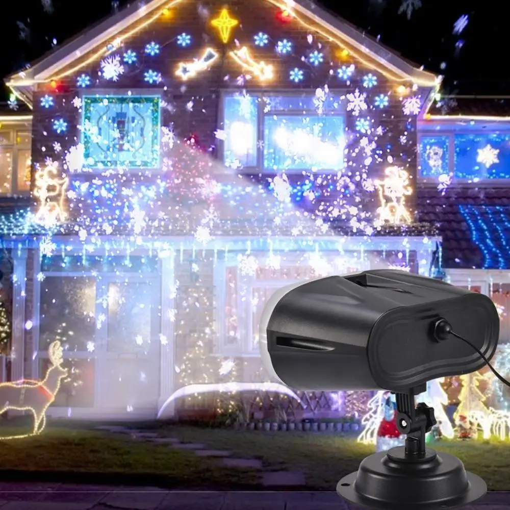

Proyector de Navidad con luz Binocular a prueba de agua con Control remoto, Estrella copo de nieve, lÃ¡mpara de proyecciÃ³n para