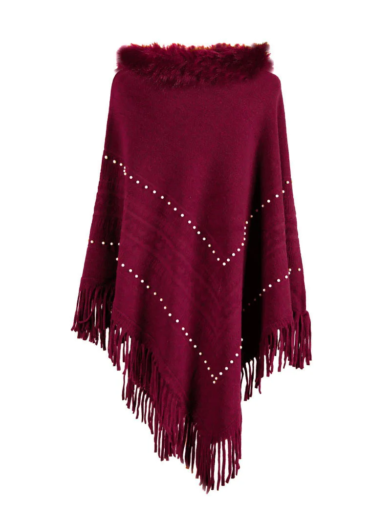 пончо женское Cloak Winter Knitted Cashmere Poncho Capes Shawl Cardigans Sweater Coat накидка ponchos and capes poncho |
