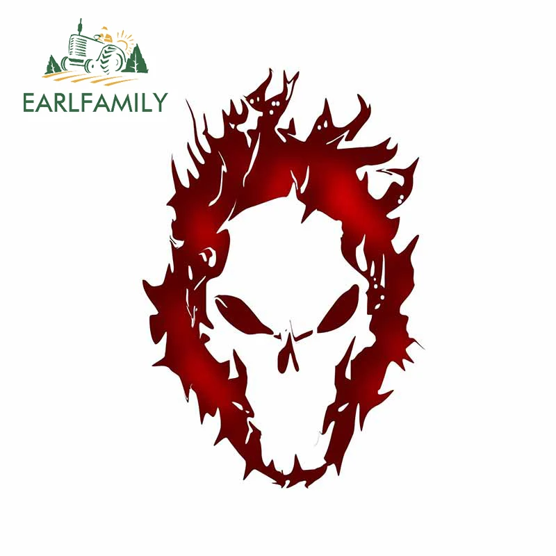 EARLFAMILY 13 см x 9 для черепа красная Автомобильная наклейка устойчивая к царапинам