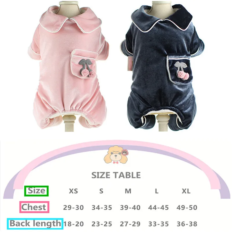 

Fashion Warm Fleece Pet Dog Pajamas Autumn/winter Thicken Lovely Pure Color Dog Clothes for Small Medium Puppy Pet Supplies
