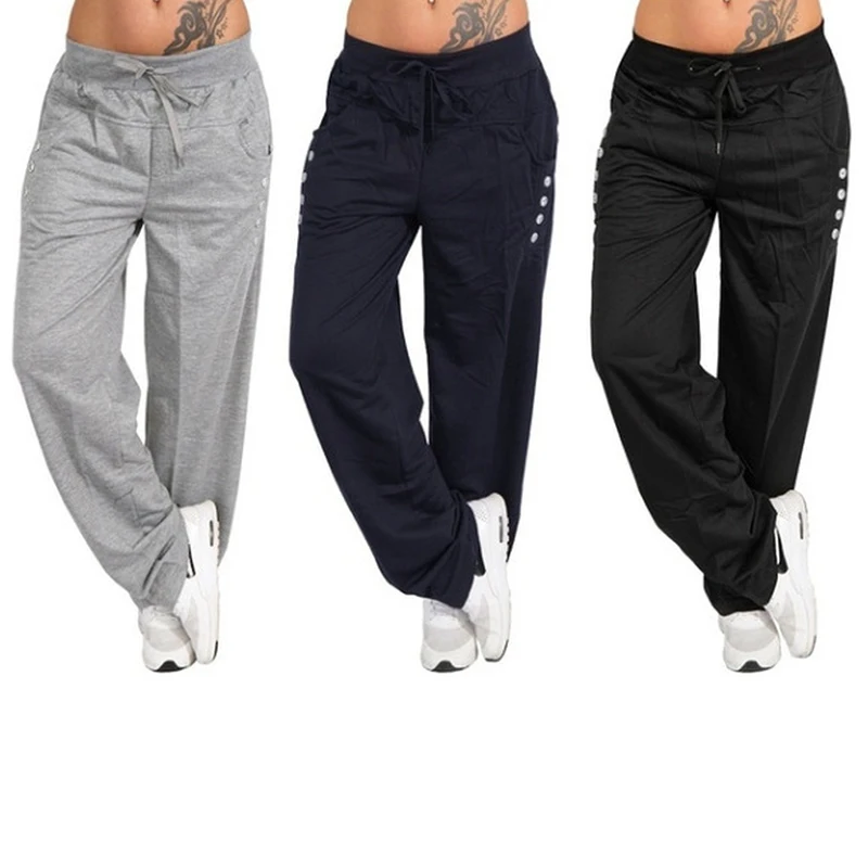 Женские повседневные свободные спортивные дамские шаровары тренировочные брюки
