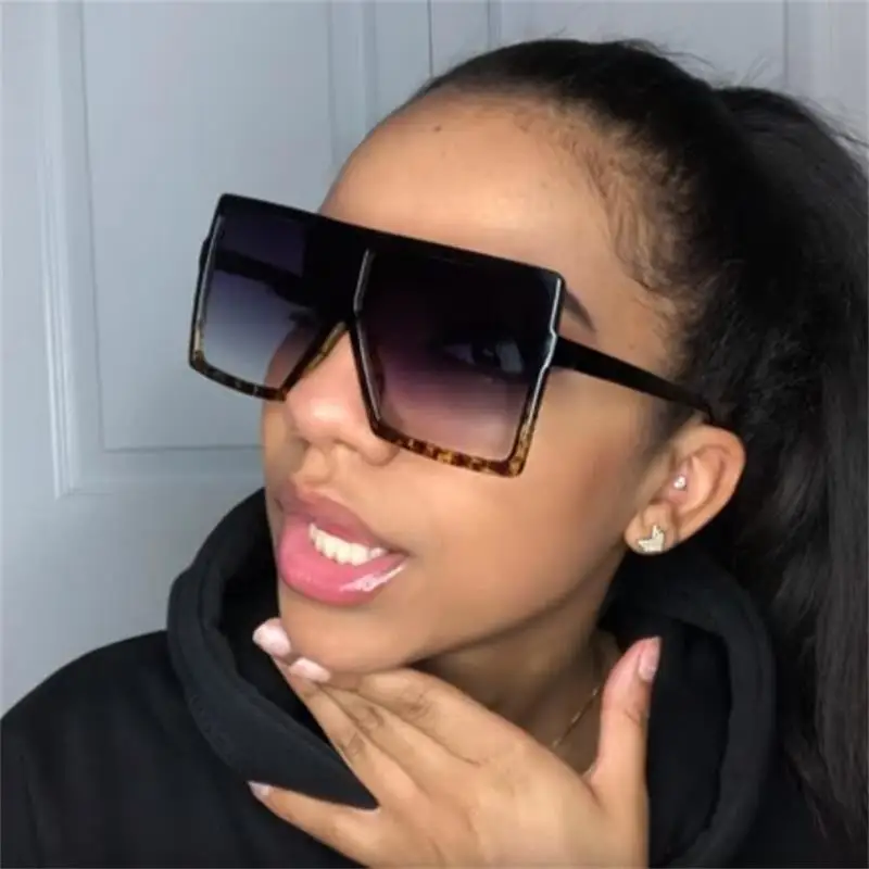 Fashion Gradient Oversized Women Sunglasses Square Brand Designer Big Frame For Female Vintage Eyewear UV400 | Аксессуары для