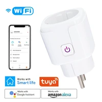 smart wifi eu plug adaptor 16a remote voice control power monitor socket outlet timing function work with alexa home tuya