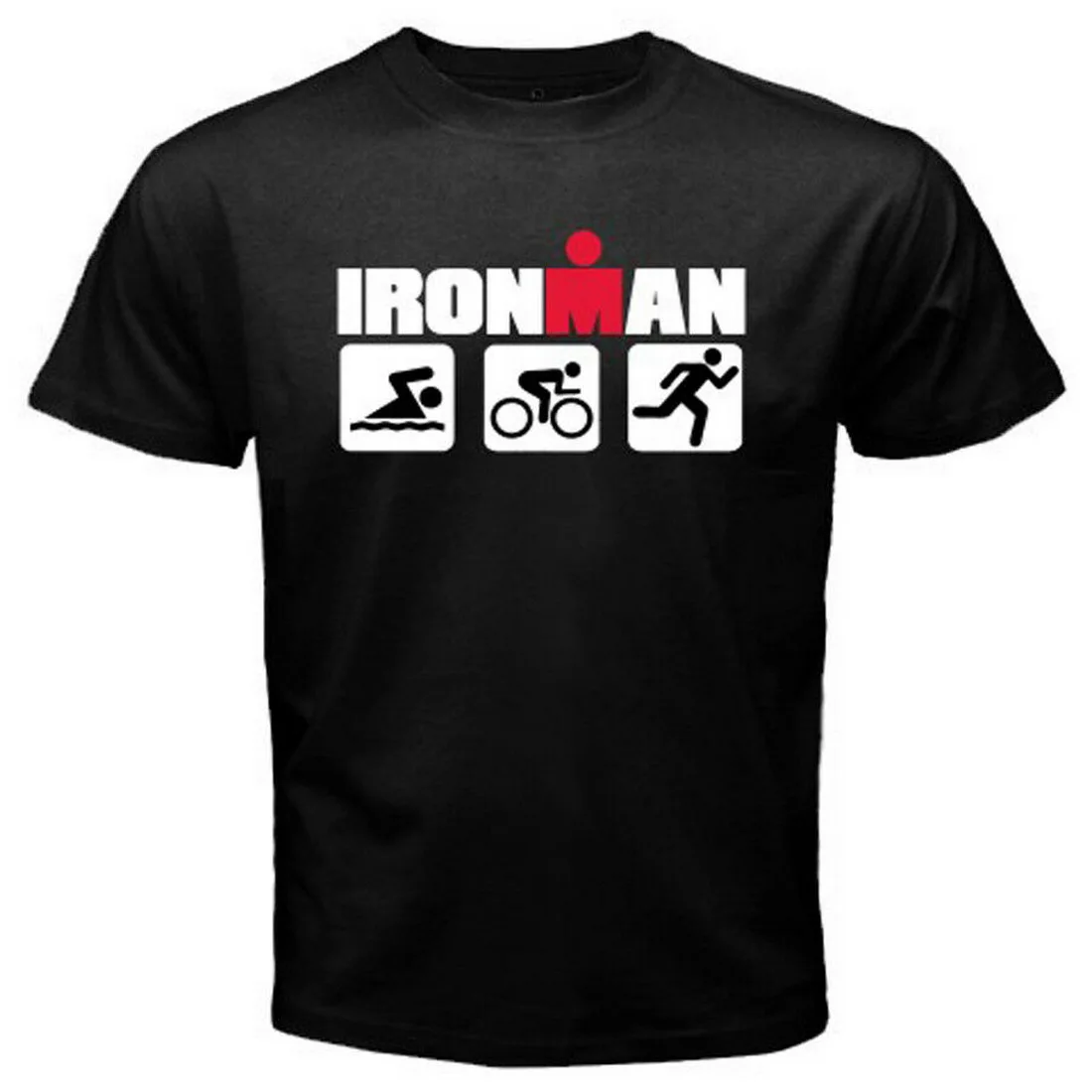 Ironman Триатлон для плавания езды на велосипеде спортивный символ мужские черные