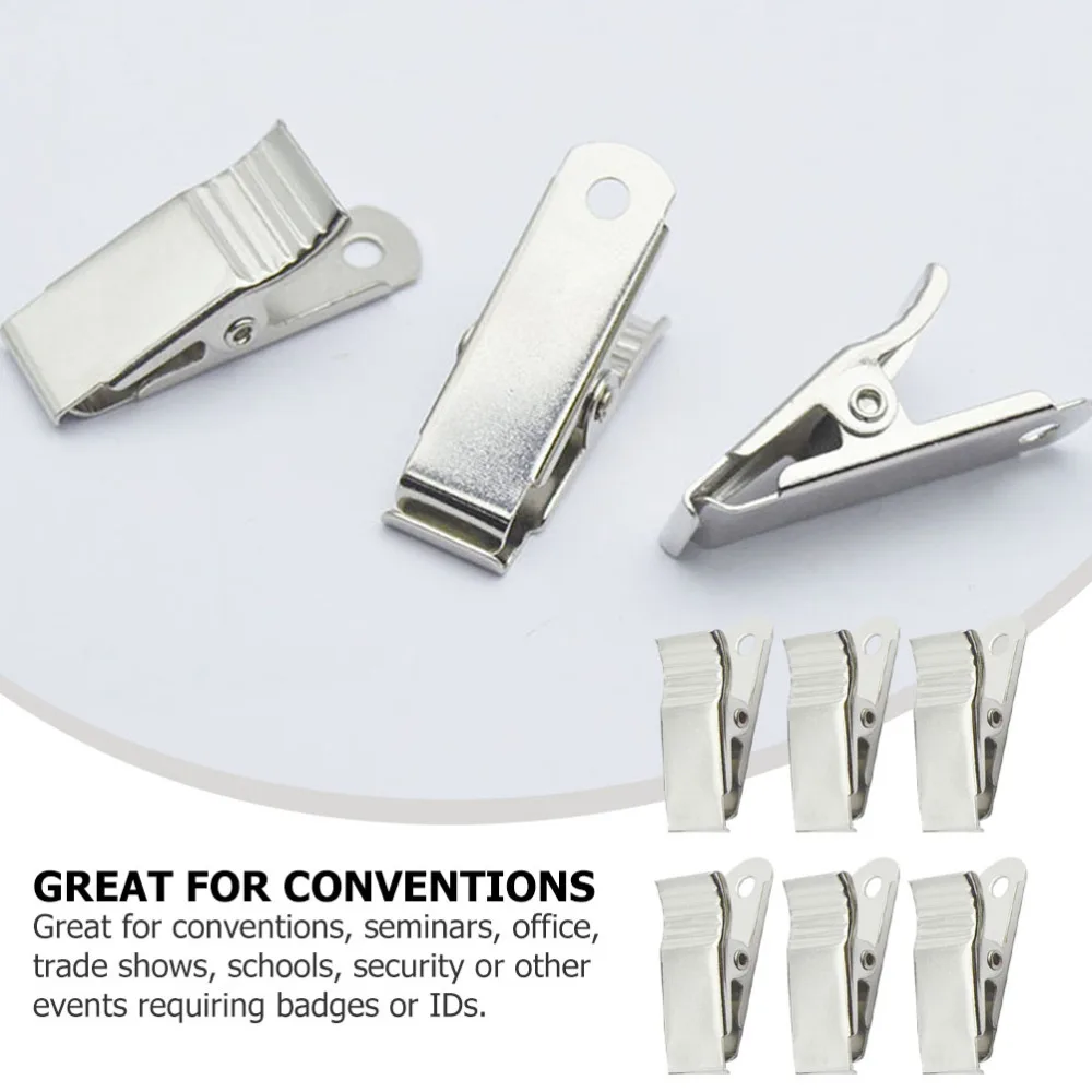 

100pcs Tight Spring Clips Sturdy Badge Straps Metal Certificate Holders