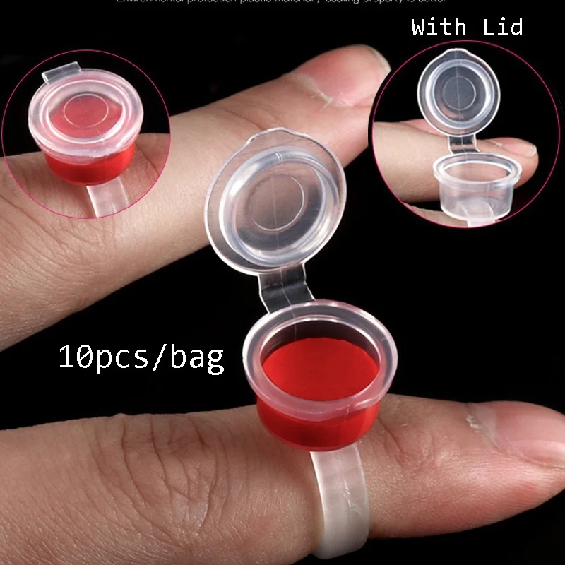 10 шт. тату пигментные чернила кольцевые чашки для наращивания ресниц держатель