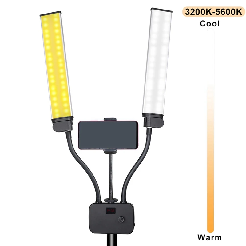 

RISE-1 Set Phone Camera Lens Fisheye Fisheye Wide-Angle Macro & 1 Set Double Arms Led Light Photo Lighting Video Fill Light