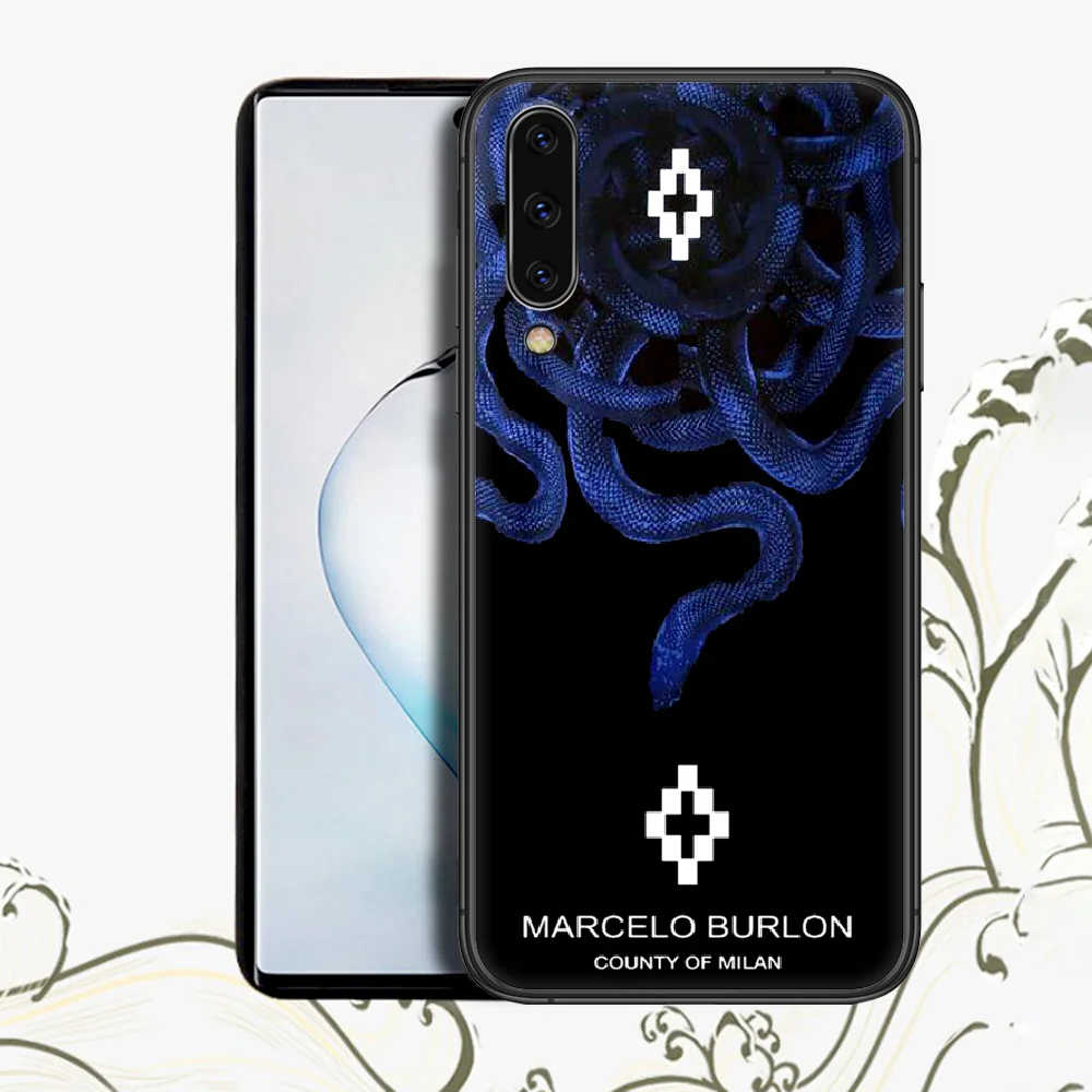 

Fashion Marcelo Luxury Burlone Samsung Galaxy A 3 5 7 8 10 20 20E 21S 30 30S 21 40 50 51 70 71 80 For Phone Case black Shell 3D