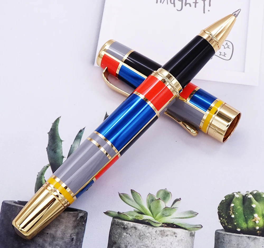 Роликовая шариковая ручка Hero 767 с золотой отделкой модная цветная чернилами и