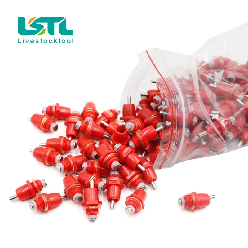 Соска поилка для кормления домашней птицы 100 шт. кур с углом 180 и 360 товары