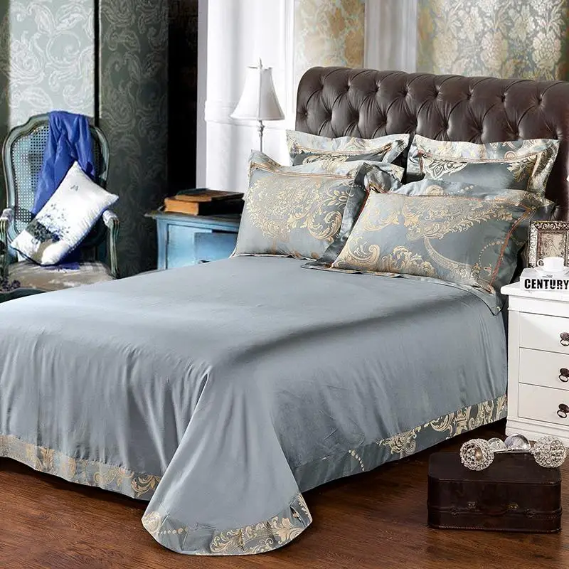 Комплект постельного белья из 30 предметов жаккардовый 4/6 шелковый хлопковый