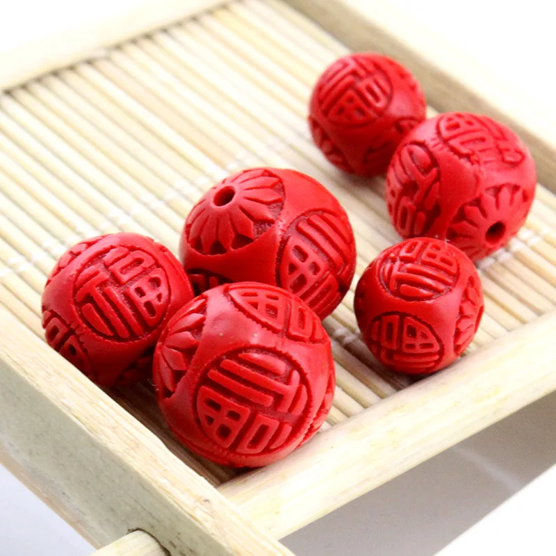 10 шт./лот натуральные красные бусинки Cinnabars 12 14 мм круглые бусины ручной работы с