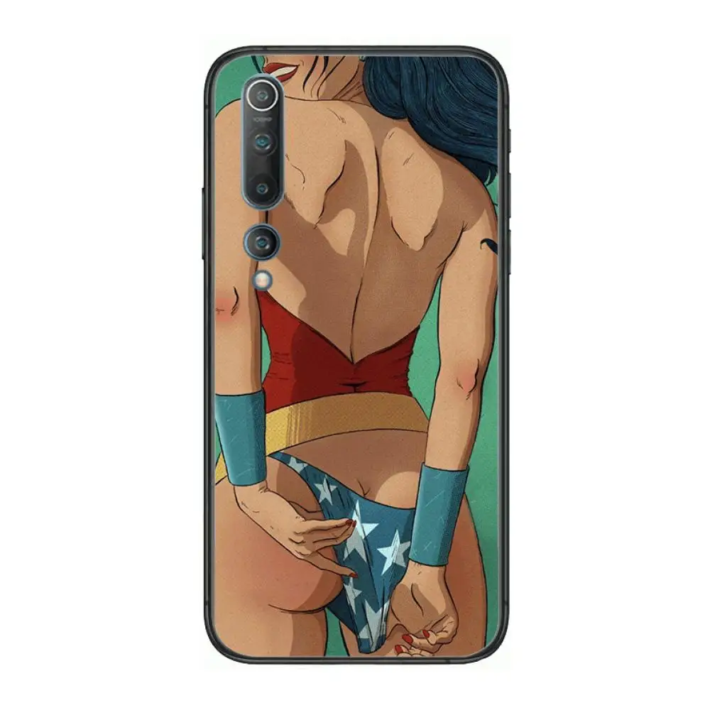 

sexy beautiful girl Phone Case For xiaomi mi11 5g 10 liti Ultra 9Pro SE 3 8 Note Anime Black Cover Silicone Back Pretty tpu