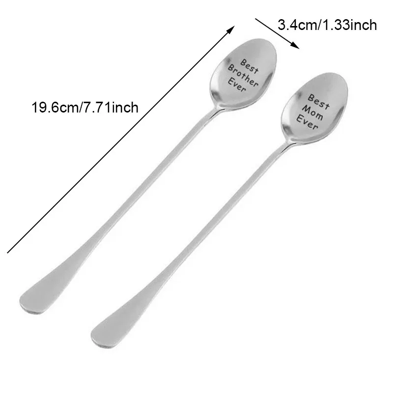 Свадебный подарок ложка из нержавеющей стали с длинной ручкой для мороженого чая