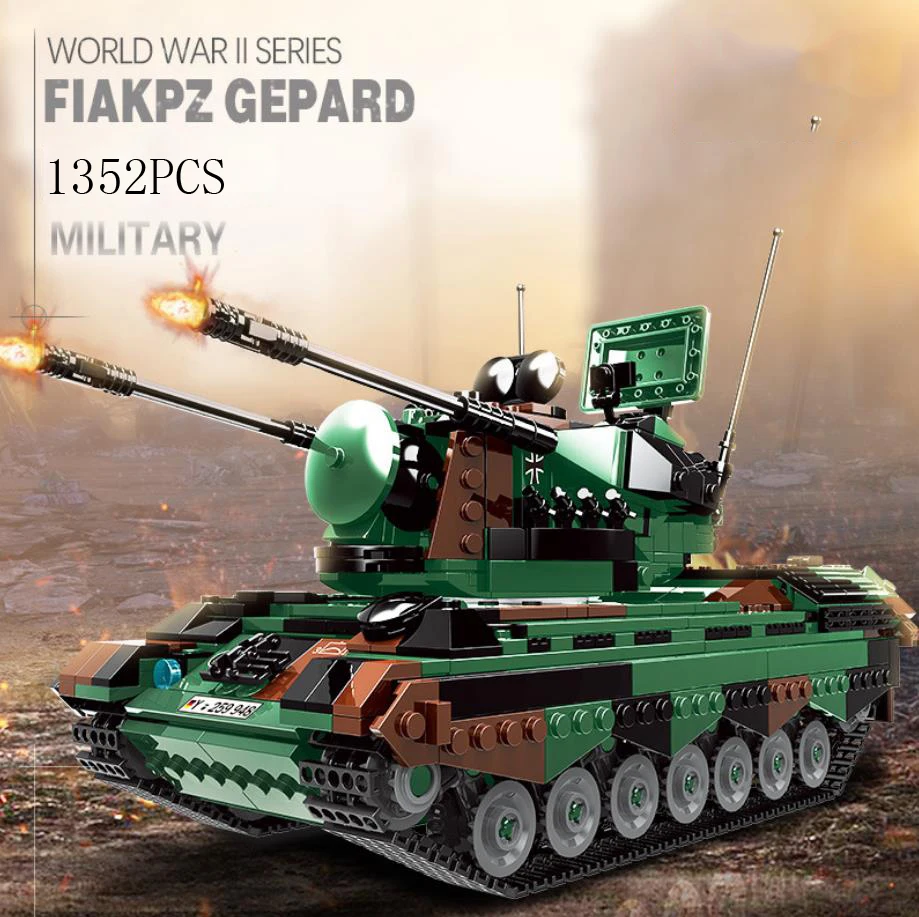 WW2 Военная Германия Гепард самоходная модель зенитная пушка батис moc
