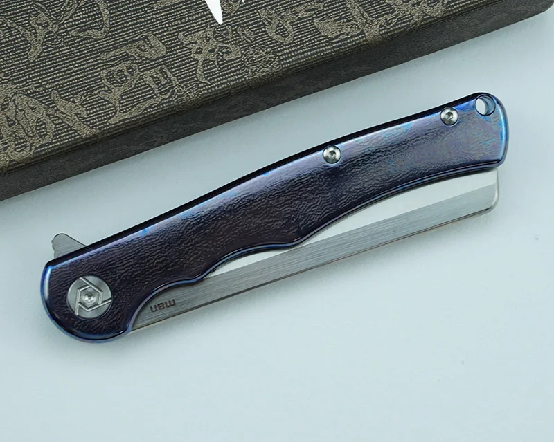 

CH CHMAN Flipper folding knife S35VN blade bearing ball bearing titanium alloy handle outdoor camping fruit knife EDC tool