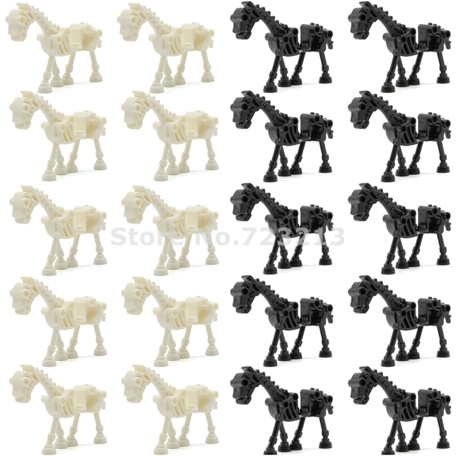 

20pcs/lot Skeleton Knight Horse Army Figure Animal Set Skull Castle Knights Model Building Blocks Brick Toys for Children