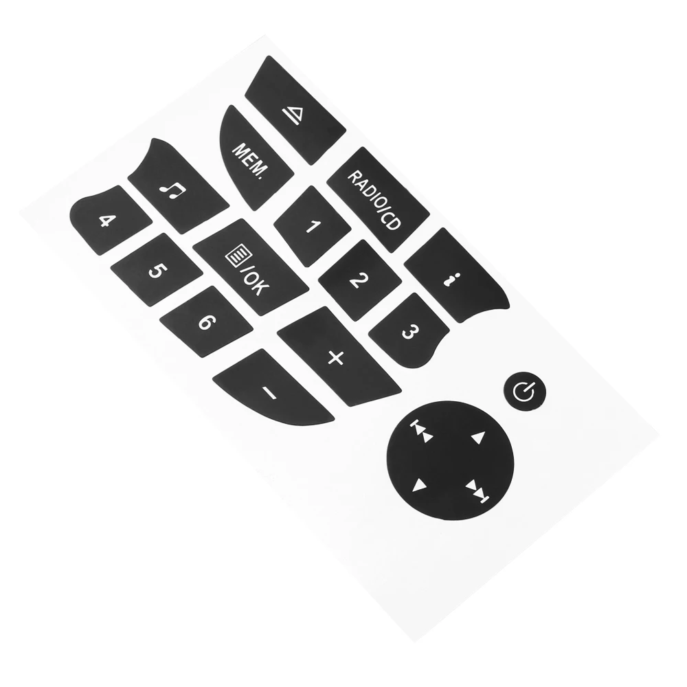 Новые наклейки для ремонта автомобильных кнопок CD радио и аудио Volkswagen Clio Megane 2009