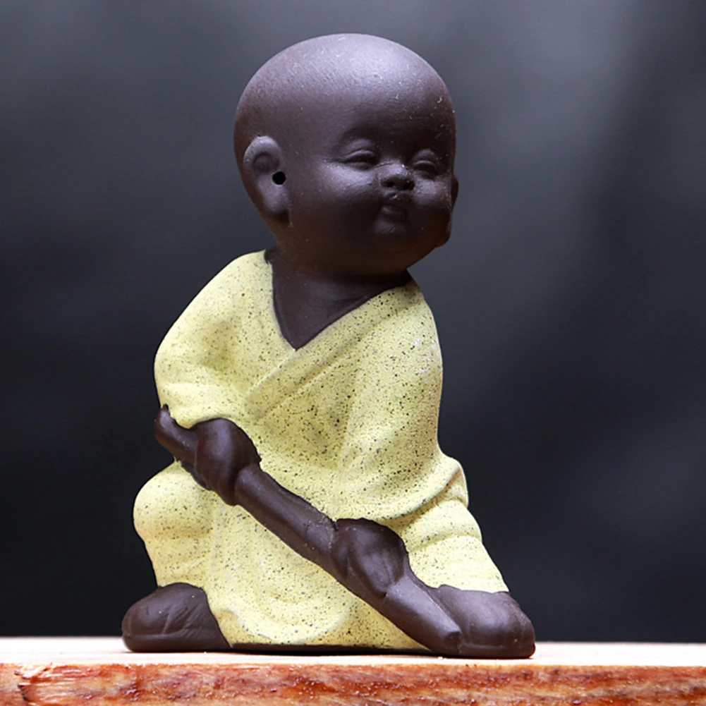 Cute Ceramic Mini Monk Buddha Statue Sculpture Figurine Craft Home Desktop Decoration | Дом и сад