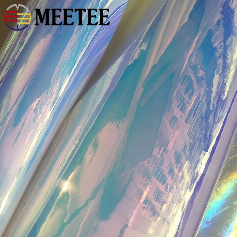 Meetee 50/100X138cm Синтетическая кожа ткань ПУ зеркальная Светоотражающая