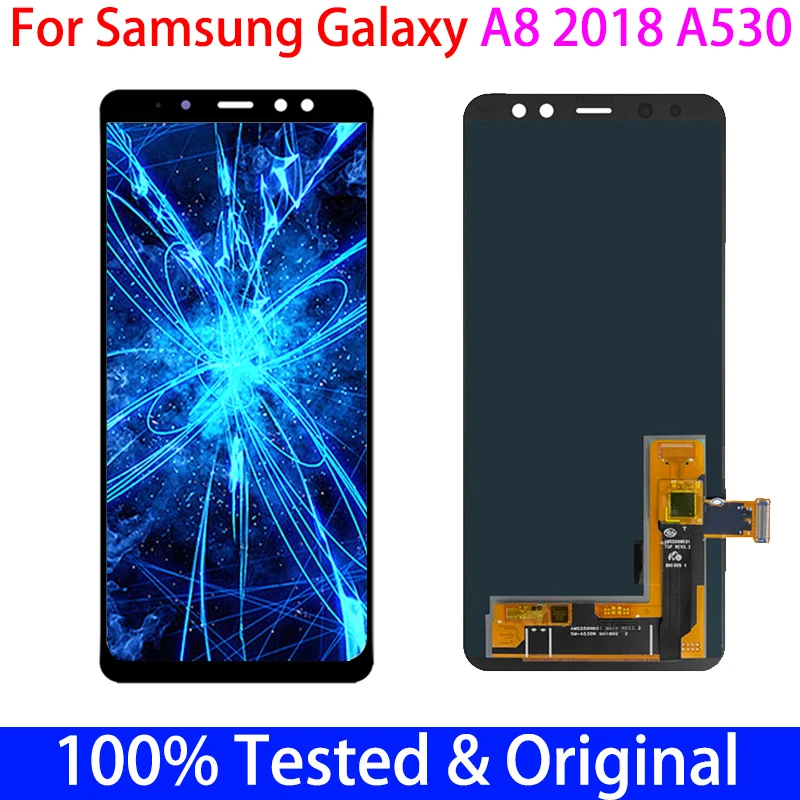 

Super amoled A530F экран с рамкой для Samsung Galaxy A8 2018 A530 A530FD ЖК-дисплей сенсорный экран дигитайзер в сборе детали