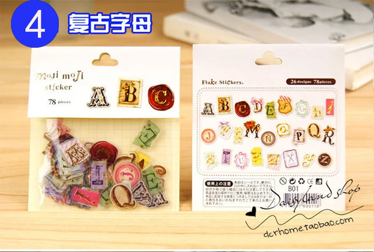 Design 4 80 шт./лот(1 пакет) Симпатичные Kawaii цифры буквы ПВХ наклейки для DIY скрапбукинг украшения дома дневник детский подарок японский стикер s - Цвет: Design 4