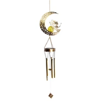 moon fairy wind chimes solar fairy lights hangings outdoor decor moon crackle glass ball exquisite memorial windchime gift for m