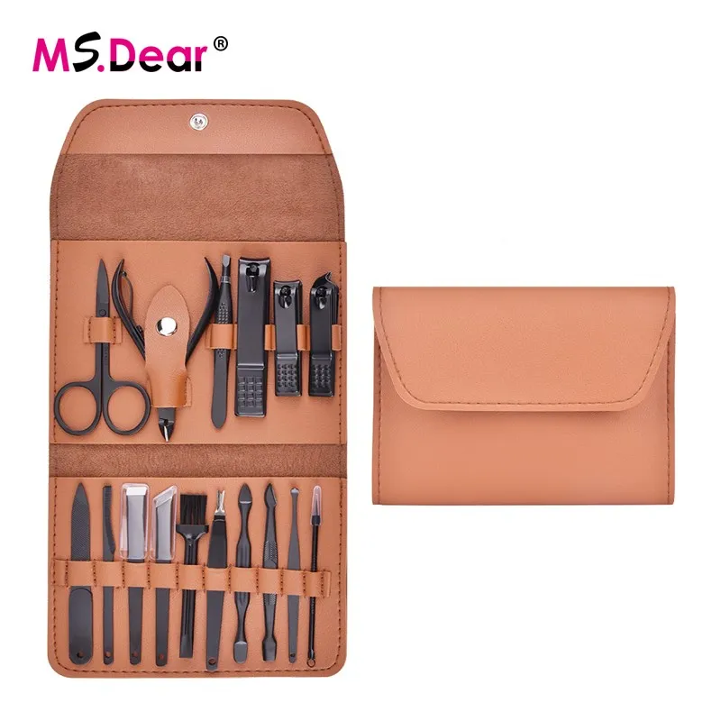 16 шт./компл. маникюр кусачки для ногтей пинцет педикюрный набор Портативный