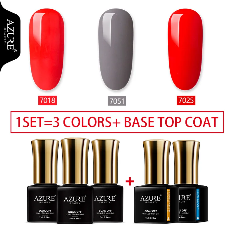 AZURE BEAUTY Гель-лак для ногтей Гель-лак UV Led Soak Off 4 шт./лот Гибридный лак комплект гель-лака Vogue лазурный гель лак-эмаль для ногтей - Цвет: 27