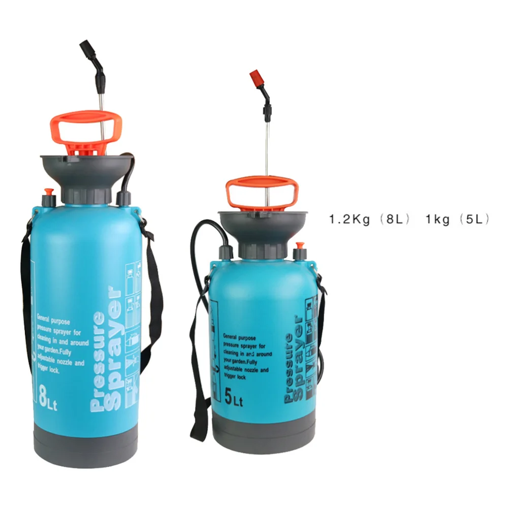 

Shoulder-type Garden Pneumatic Watering Pot Sprayer Manual Watering Pot With High Pressure Garden Supplies (Blue Grey 5L)