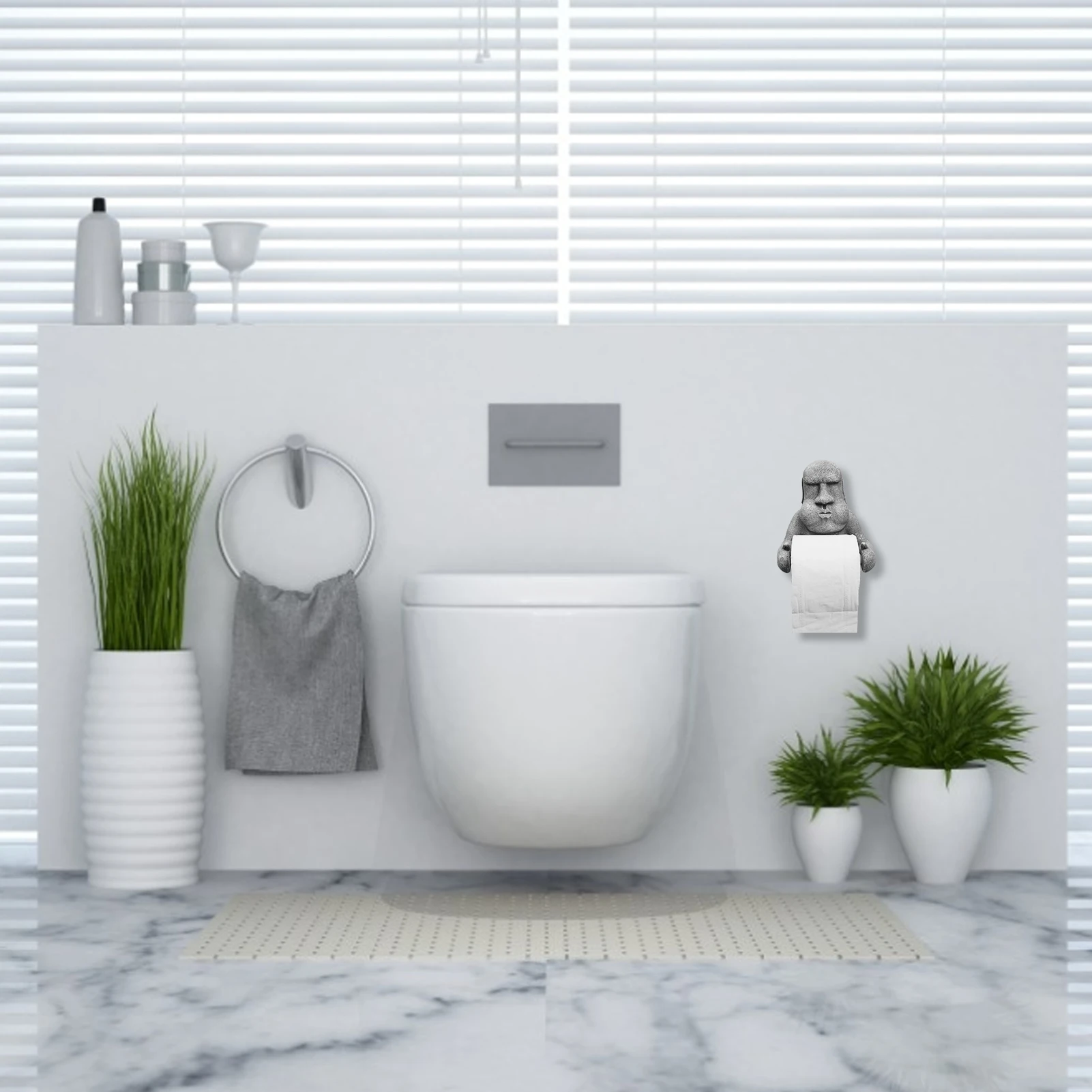 

Toilet WC Paper Roll Holder Easter Island Moai Tissue Holder Rag Holder Towel Hanger Toilet Roll Wall Organizer