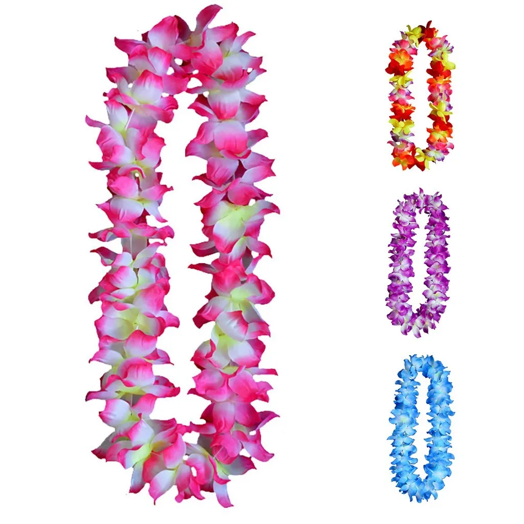 

Hawaiian Garland Flowers Neck Artificial flowers Neck Loop 4 Colors Party wedding Home Decoration sztuczne kwiaty drop ship 2021