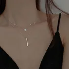 Женское двойное ожерелье с кристаллами, ожерелье-чокер с квадратными стразами, украшение для вечерние ринки или свадьбы, 2021