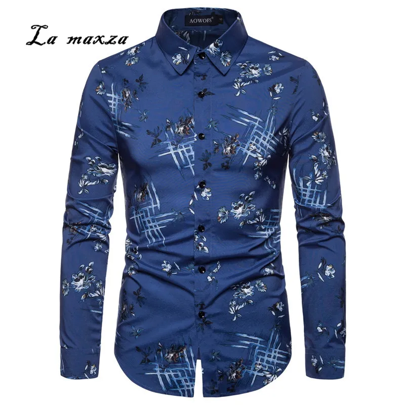 

2020 Print Causal Mens Shirt Cotton Men Fashion Long Sleeves Spring for Men Button up Shirt
