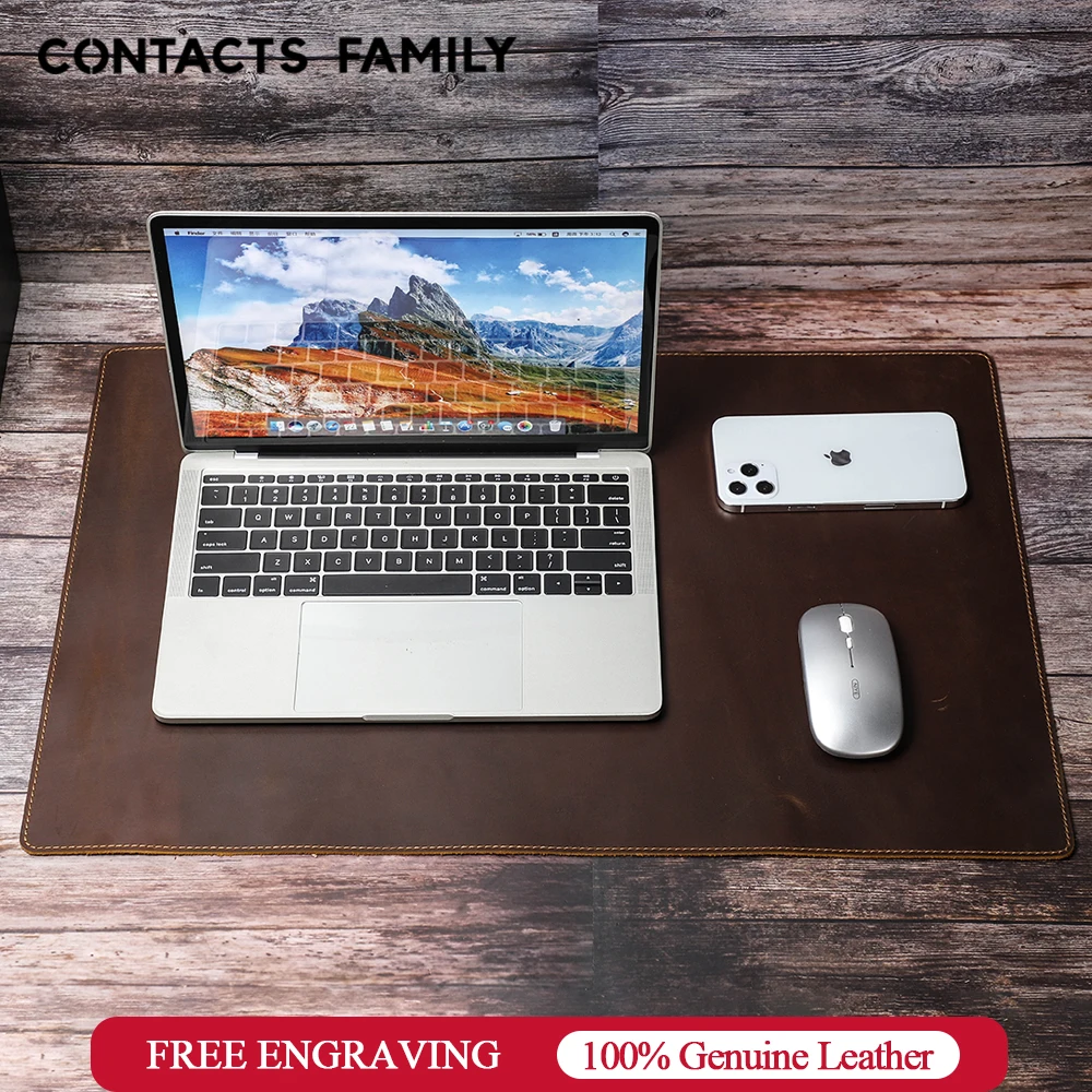 CONTACT'S FAMILY 100% Nubuck Leather Mouse Pad Solid Color Keyboard Mouse Mat Office Computer Desk Mat Mousepad Gaming Mice Pad